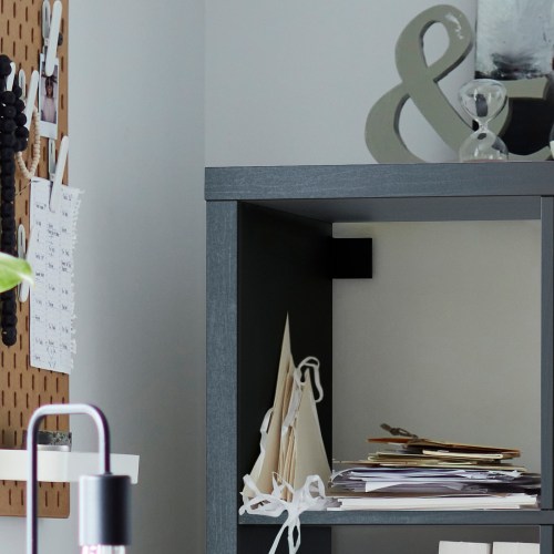 IKEA KALLAX Shelving Unit With 4 Inserts 147x147 cm Black Brown